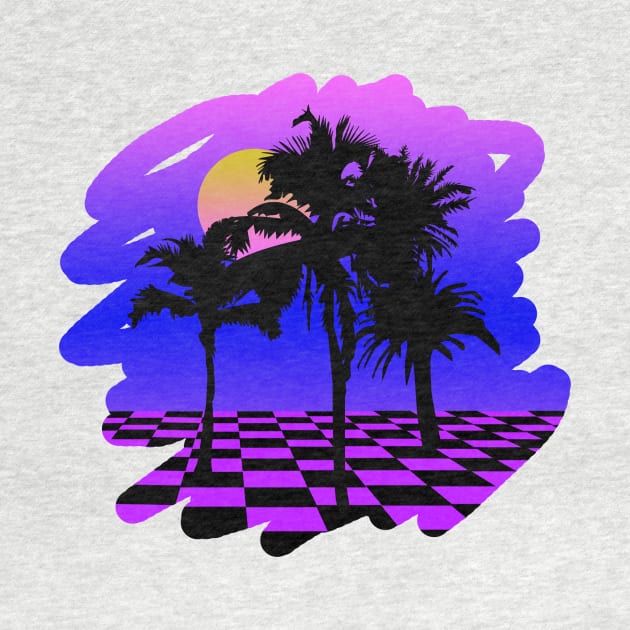 Eighties VHS Palm Trees by LunaElizabeth